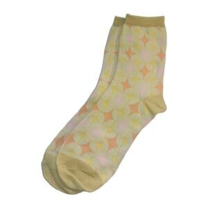 Dress Socks Pastel Yellow 1950s, 1960s, Argyle Retro Women's